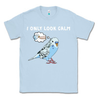 Dusty Blue parakeet bird biting finger funny i only look calm Classic Tee - linhVisuals