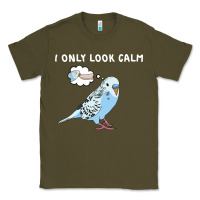 Army Green parakeet bird biting finger funny i only look calm Classic Tee - linhVisuals