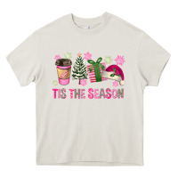 Cream Pink Christmas Tis The Season Heavy Core Tee - FaDigitalArtStudio