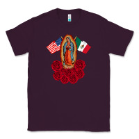 Plum our lady virgen de guadalupe mexican american flag holiday Classic Tee - linhVisuals