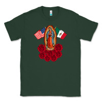 Sports Green our lady virgen de guadalupe mexican american flag holiday Classic Tee - linhVisuals