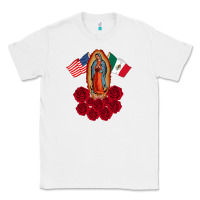 Our Lady Virgen De Guadalupe Mexican American Flag Holiday Classic Tee | Teevron