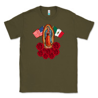 Army Green our lady virgen de guadalupe mexican american flag holiday Classic Tee - linhVisuals