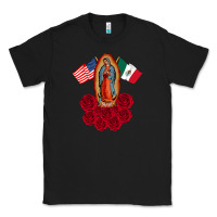 Black our lady virgen de guadalupe mexican american flag holiday Classic Tee - linhVisuals