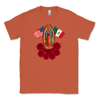 Copper our lady virgen de guadalupe mexican american flag holiday Classic Tee - linhVisuals