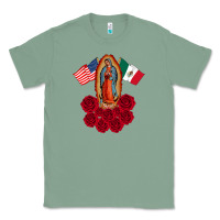 Sage our lady virgen de guadalupe mexican american flag holiday Classic Tee - linhVisuals