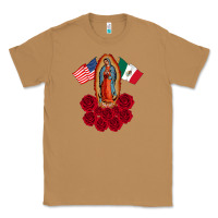 Toasted Coconut our lady virgen de guadalupe mexican american flag holiday Classic Tee - linhVisuals