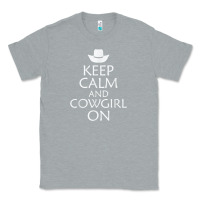 Heather Grey keep calm and cowgirl horse Classic Tee - linhVisuals