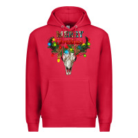 Cardinal merry christmas bull skull Premium Hoodie - RanaPortraitStore
