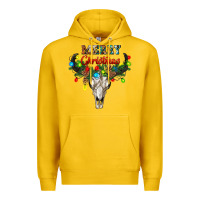 Lemon merry christmas bull skull Premium Hoodie - RanaPortraitStore