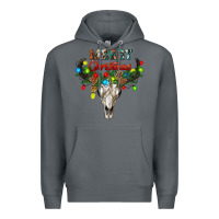 Rock merry christmas bull skull Premium Hoodie - RanaPortraitStore