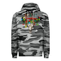 Slate Camo merry christmas bull skull Premium Hoodie - RanaPortraitStore