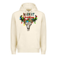 Tofu merry christmas bull skull Premium Hoodie - RanaPortraitStore