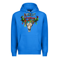 True Royal merry christmas bull skull Premium Hoodie - RanaPortraitStore