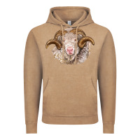 Vintage Coffee merino wool ram Vintage Hoodie - BarkalooDesign