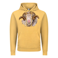 Vintage Mustard merino wool ram Vintage Hoodie - BarkalooDesign