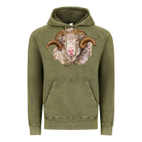 Vintage Olive merino wool ram Vintage Hoodie - BarkalooDesign