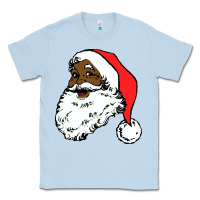Dusty Blue black santa claus christmas Classic Tee - linhVisuals