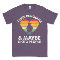 Lavender i like penguins and 3 people vintage Classic Tee - linhVisuals