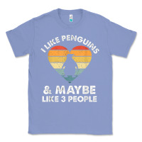 Colony Blue i like penguins and 3 people vintage Classic Tee - linhVisuals
