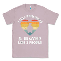 Lilac i like penguins and 3 people vintage Classic Tee - linhVisuals