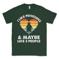 Sports Green i like penguins and 3 people vintage Classic Tee - linhVisuals