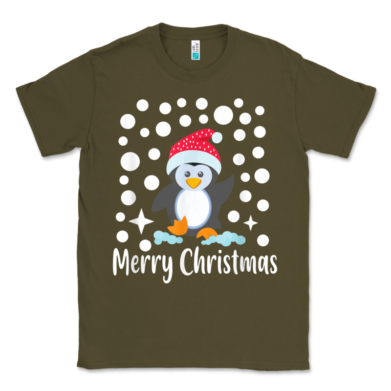 Penguin Merry Christmas With Snow Classic Tee by linhVisuals | Teevron