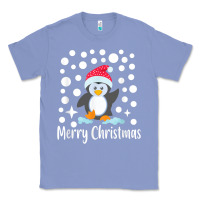 Colony Blue penguin merry christmas with snow Classic Tee - linhVisuals