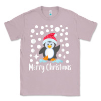 Lilac penguin merry christmas with snow Classic Tee - linhVisuals