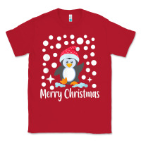 Red penguin merry christmas with snow Classic Tee - linhVisuals