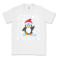 White penguin merry christmas with snow Classic Tee - linhVisuals