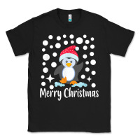 Black penguin merry christmas with snow Classic Tee - linhVisuals