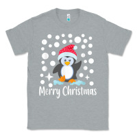 Heather Grey penguin merry christmas with snow Classic Tee - linhVisuals
