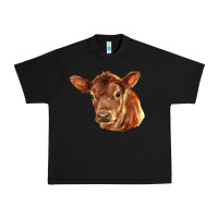 Black red angus calf face Urban Heavy Tee - LillyAllenDesigns