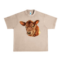 French Oak red angus calf face Urban Heavy Tee - LillyAllenDesigns