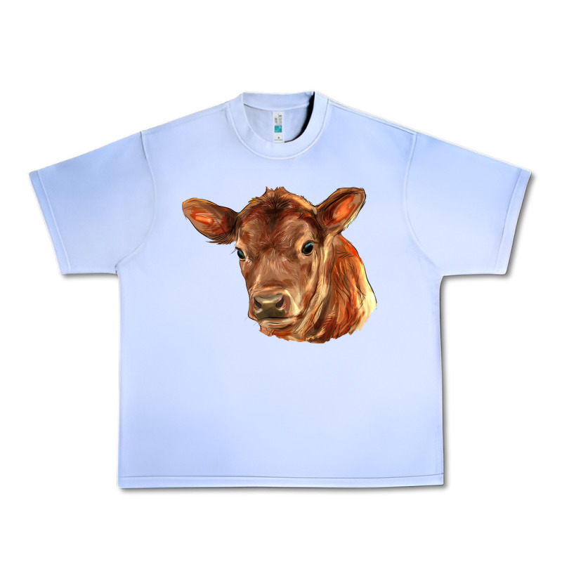 Red Angus Calf Face Urban Heavy Tee by LillyAllenDesigns | Teevron
