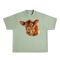 Oil Green red angus calf face Urban Heavy Tee - LillyAllenDesigns