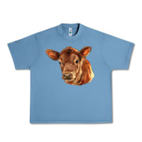Pebble Blue red angus calf face Urban Heavy Tee - LillyAllenDesigns