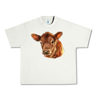 Pistachio red angus calf face Urban Heavy Tee - LillyAllenDesigns
