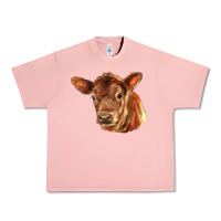 Salmon red angus calf face Urban Heavy Tee - LillyAllenDesigns