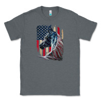 Charcoal Heather patriotic horse american flag   horse vintage Classic Tee - linhVisuals