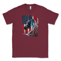Burgundy patriotic horse american flag   horse vintage Classic Tee - linhVisuals