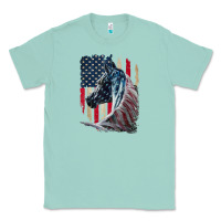 Seafoam patriotic horse american flag   horse vintage Classic Tee - linhVisuals