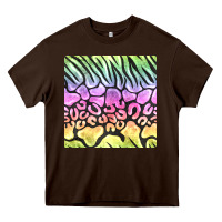 Chocolate Brown neon rainbow safari seamless pattern Heavy Core Tee - BundleAndBundleShop