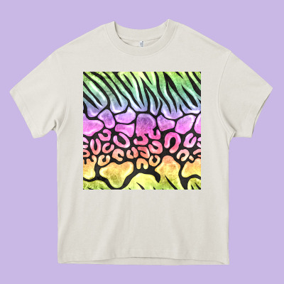 Neon Rainbow Safari Seamless Pattern Heavy Core Tee Designed By Bundleandbundleshop