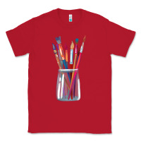Red Paint Brushes Classic Tee - linhVisuals