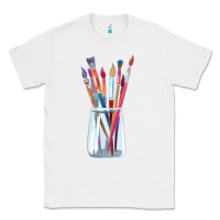 White Paint Brushes Classic Tee - linhVisuals