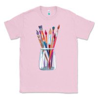 Bubblegum Pink Paint Brushes Classic Tee - linhVisuals