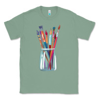 Sage Paint Brushes Classic Tee - linhVisuals