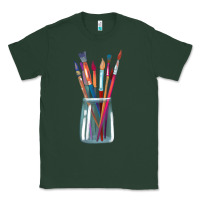 Sports Green Paint Brushes Classic Tee - linhVisuals